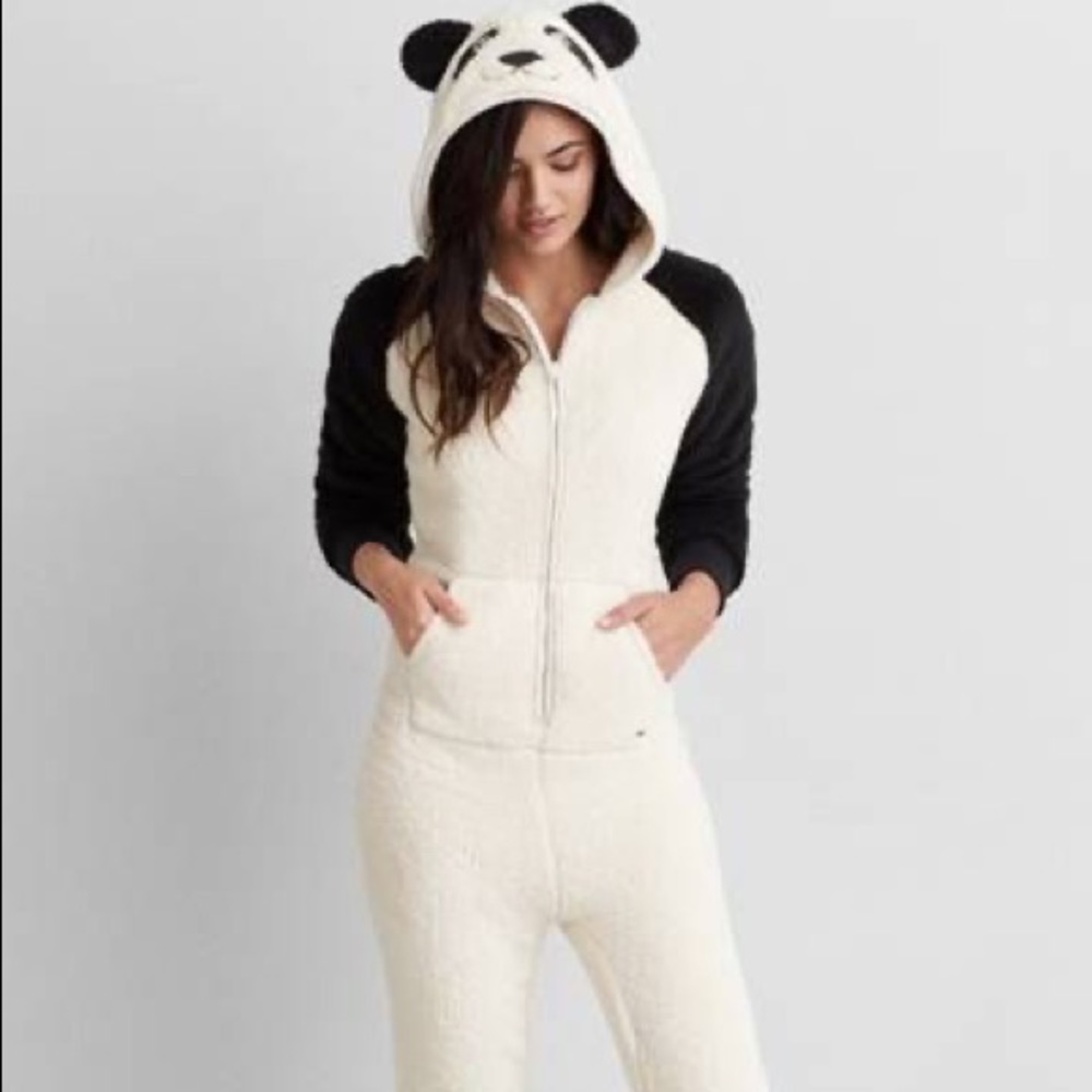AEO warm panda onesie